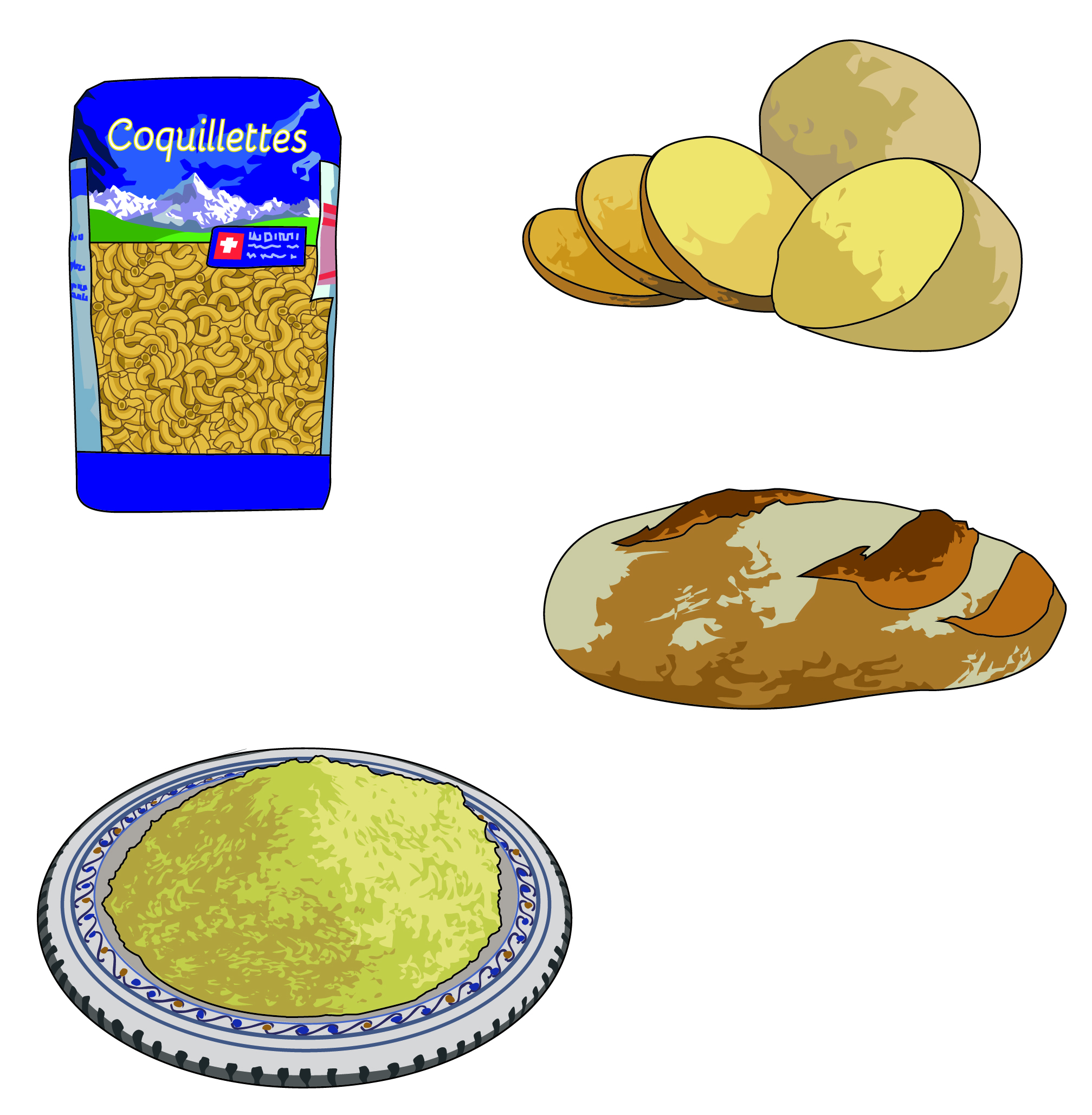 Pommes de terre, céréales et légumineuses