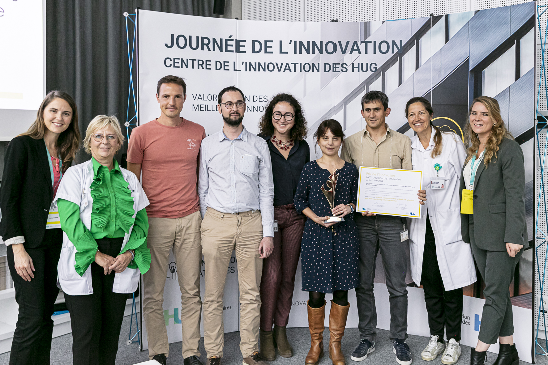 Equipe gagnante Journée de l'innovation HUG - UNIGE 2022