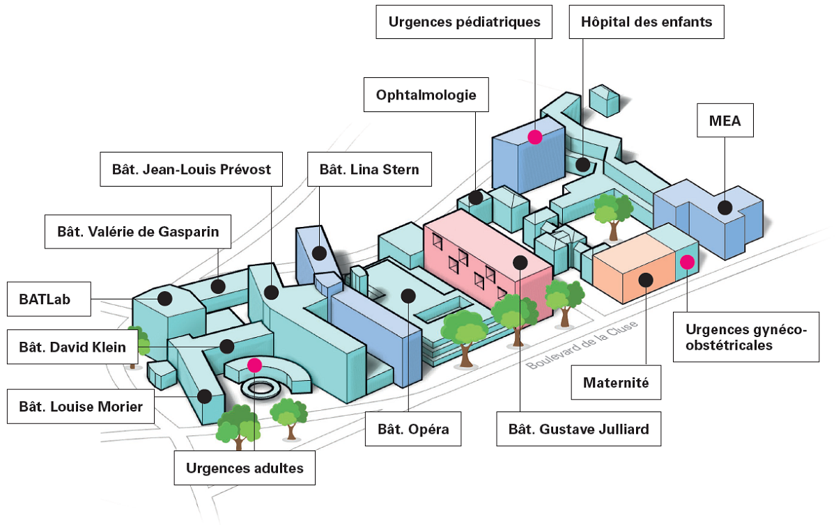 Plan des bâtiments Cluse Roseraie