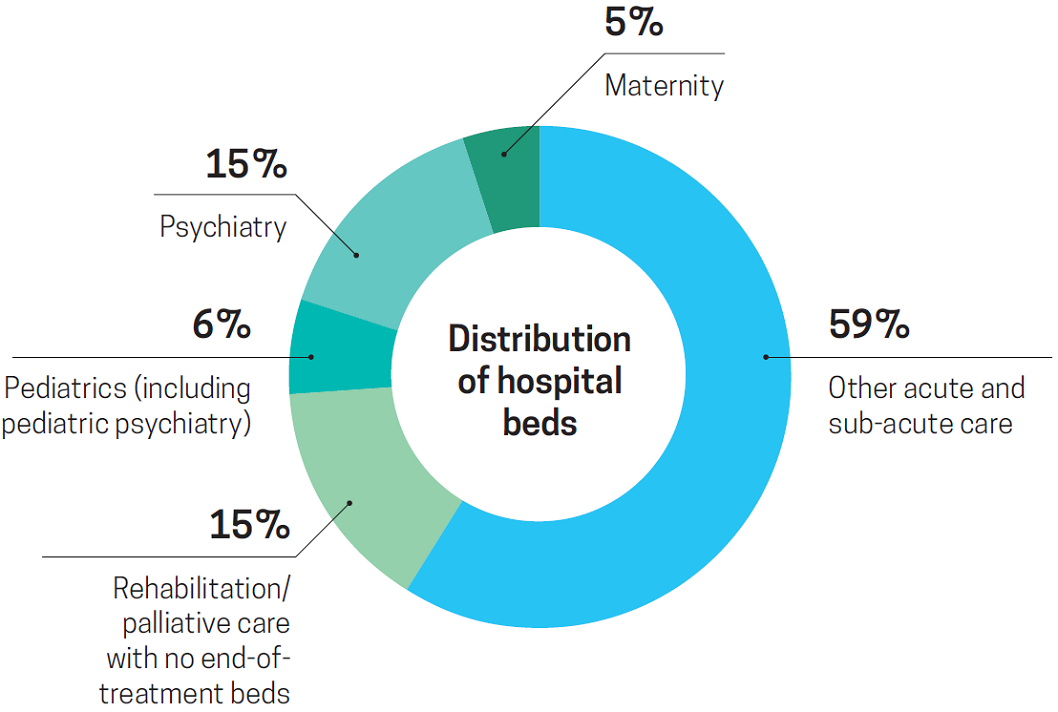 Distribution of hospital beds