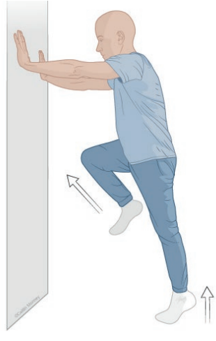 exercice : flexion plantaire sur une jambes