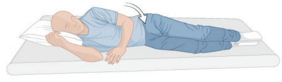 Tournez-vous en bloc sur le côté.