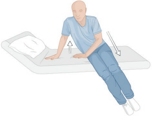 Descendez vos jambes et poussez sur vos bras pour vous asseoir.