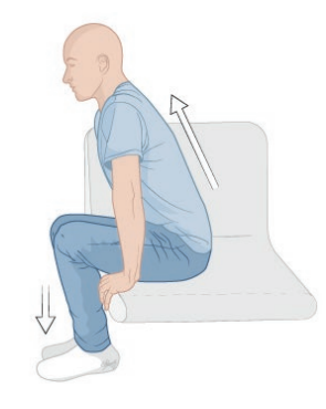 Poussez sur vos jambes en gardant le dos droit.