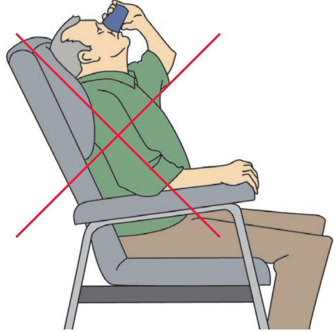 Position déconseillée pour boire ou manger