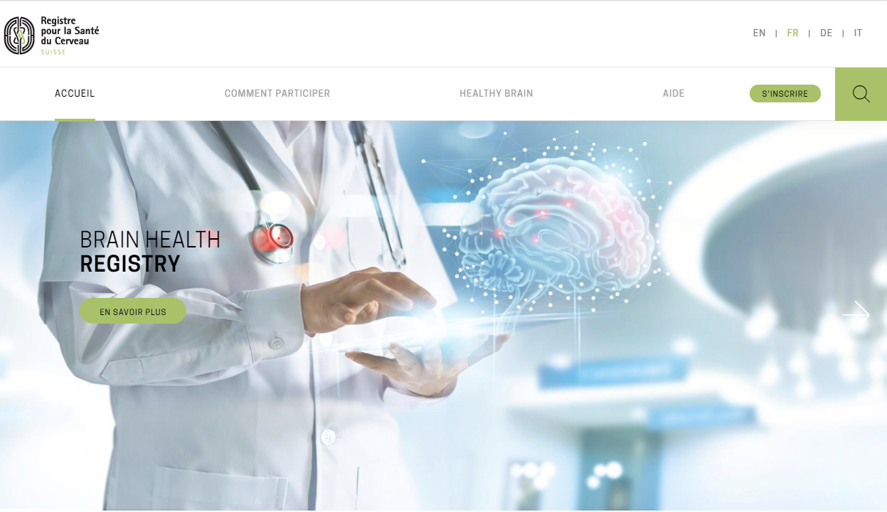 Page web Brain Health Registry