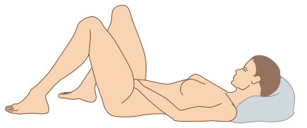 position allongé - pose d'un pessaire