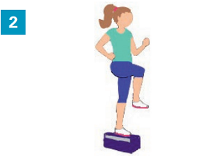 Exercices avec accessoires simples : un marchepied