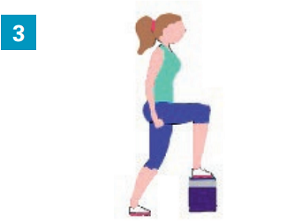 Exercices avec accessoires simples : un marchepied