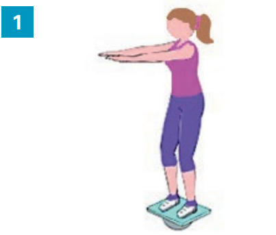 Exercices avec accessoires spécifiques : un plateau d’équilibre