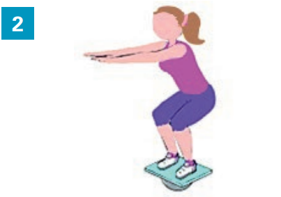 Exercices avec accessoires spécifiques : un plateau d’équilibre