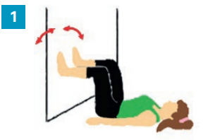 Gestes du quotidien : Sur le dos avec pieds contre un mur