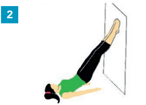 Gestes du quotidien : Sur le dos avec pieds contre un mur