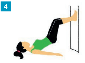 Gestes du quotidien : Sur le dos avec pieds contre un mur