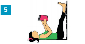 Gestes du quotidien : Sur le dos avec pieds contre un mur