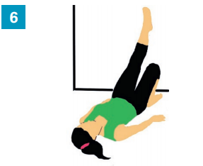 Gestes du quotidien : Sur le dos avec pieds contre un mur