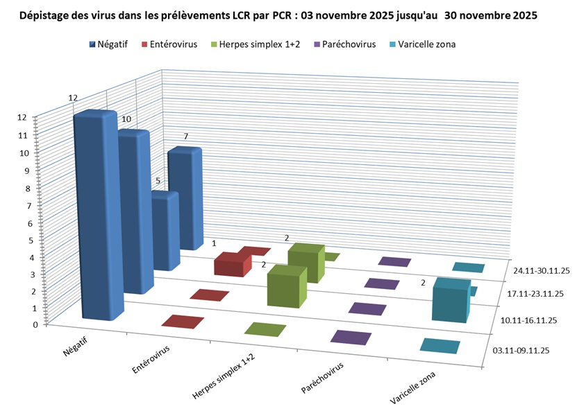 Virus dans les liquides céphalo-rachidiens du mois de Novembre 2025