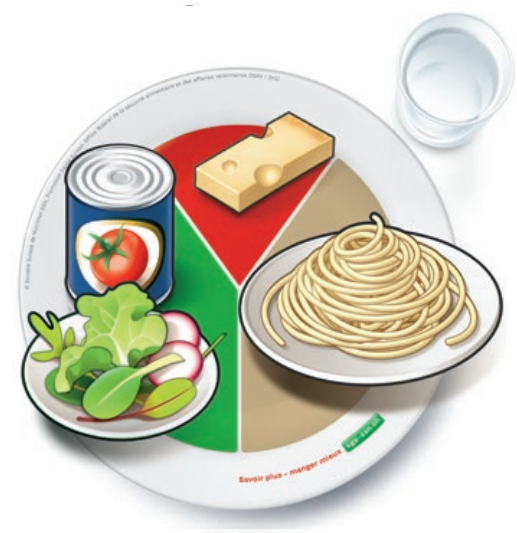 assiette équilibrée : repas du soir