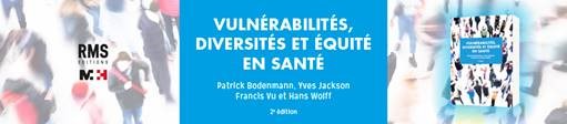 Bannière livre Vulnérabilités, diversités et équité en santé 