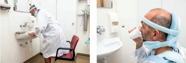 Minerve : Comment vous installer pour la toilette au lavabo?