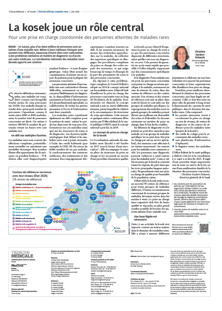 Tribune médicale juin 2026 article kosek