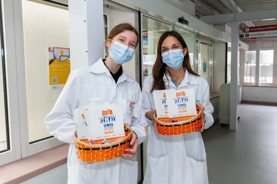 Equipe du SPCI lors de la Journée mondiale de l'hygiène des mains du 5 mai 2022