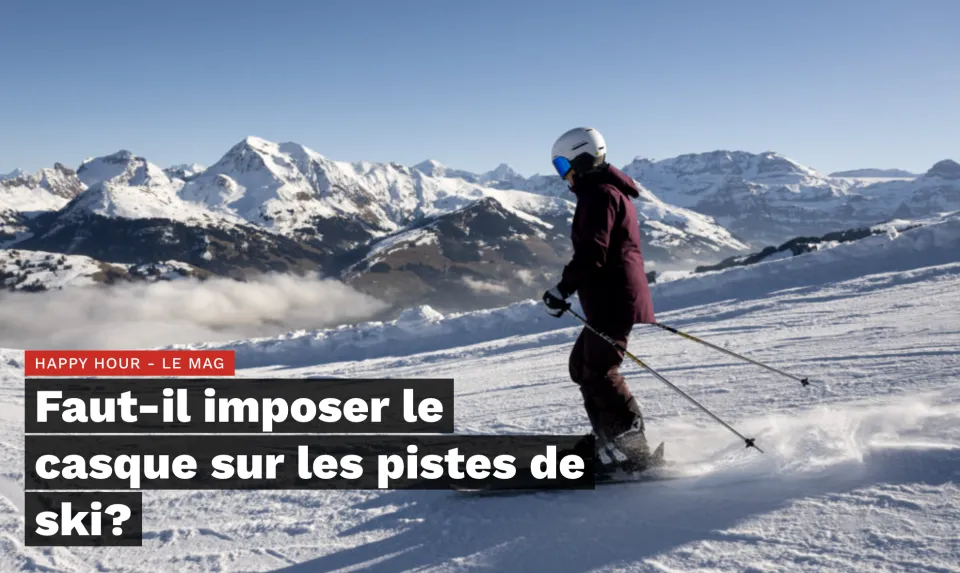 Casque sur les pistes de ski