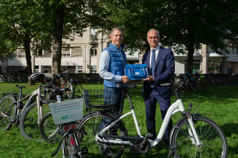 Lancement de l'action Ride for ther Lives avec Bertrand Levrat et Ronald Lavater