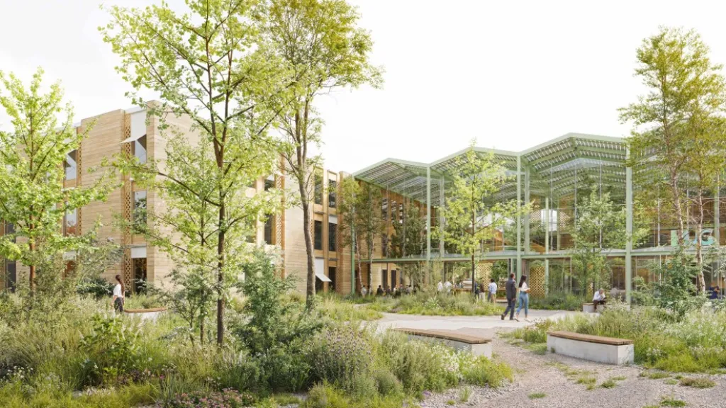 Parvis du futur hôpital de psychiatrie à Genève - Copyright : ffbk Architectes et PTArchitecten