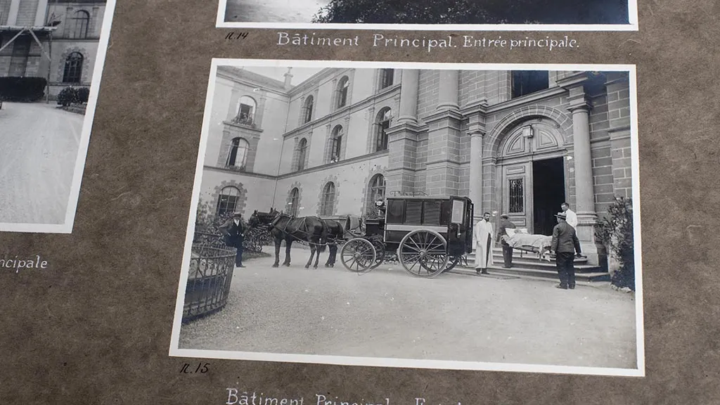 Le bâtiment original de l’Hôpital cantonal établi au même endroit que le site de Cluse-Roseraie des HUG