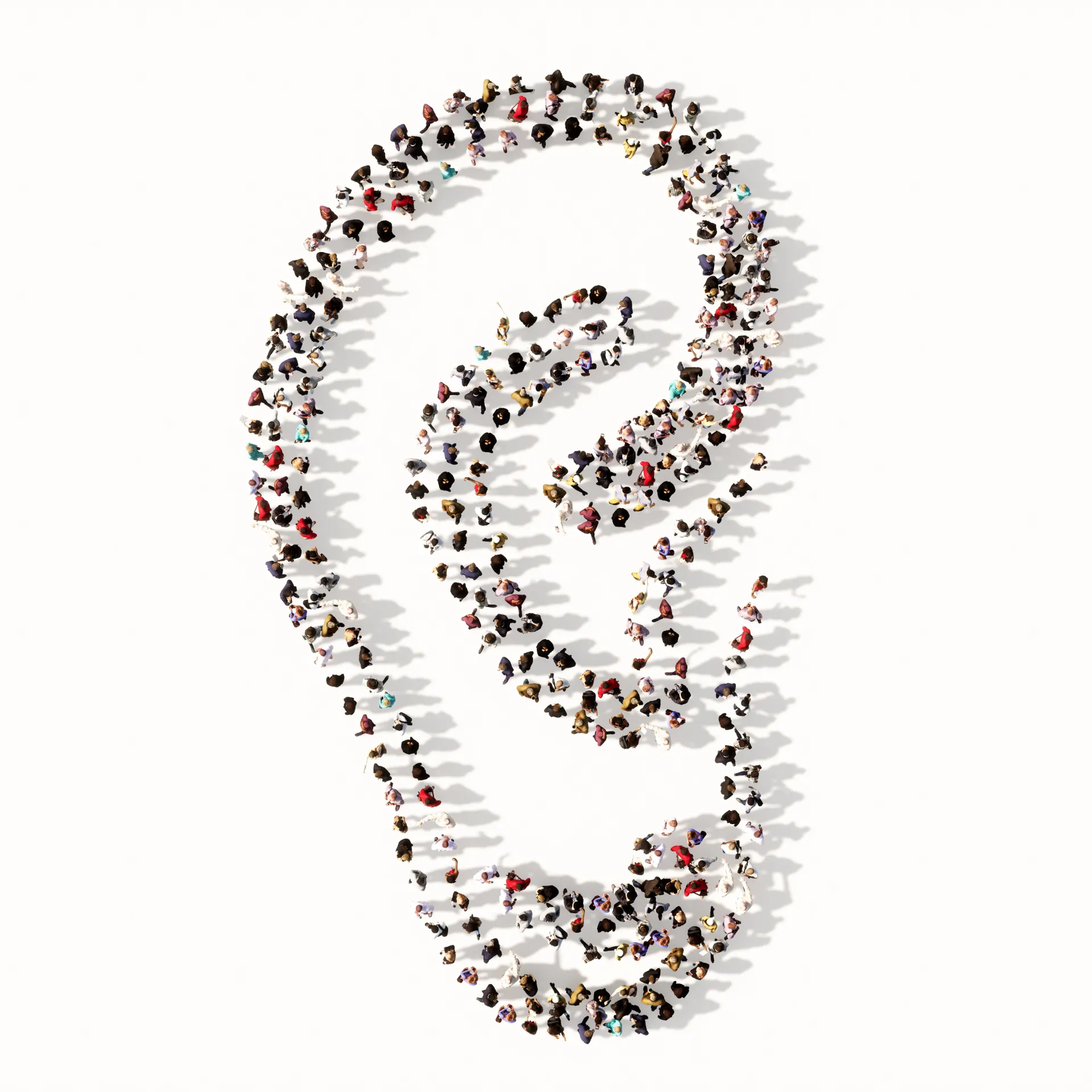 Oreille géante formée de plusieurs personnes 