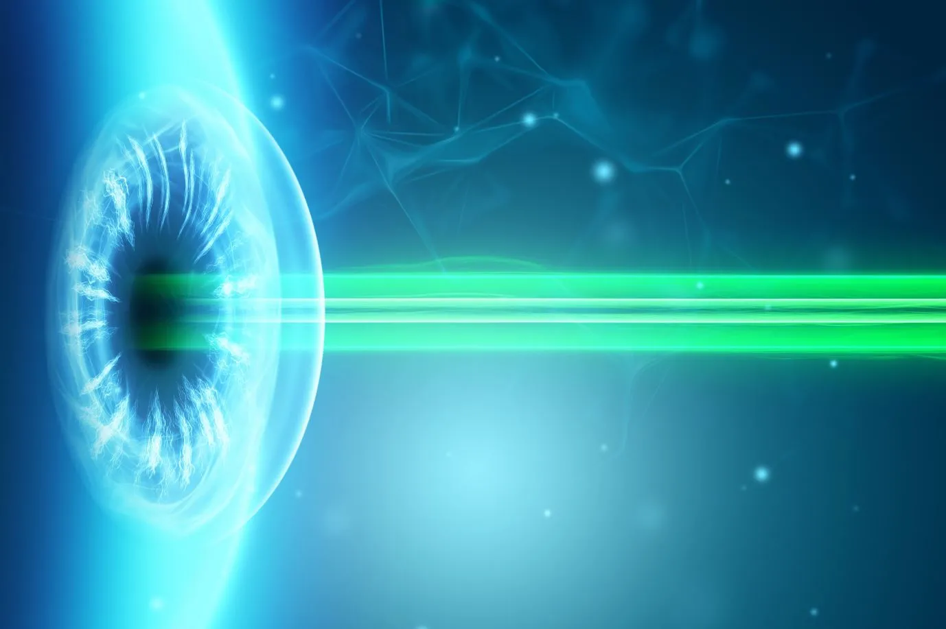 Œil avec rayon laser 