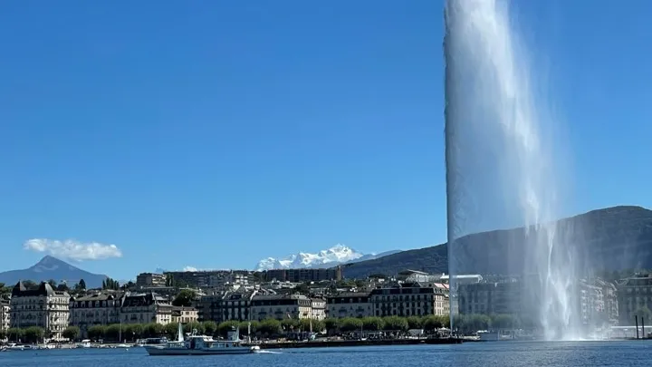 Vue du jet d'eau de Genève