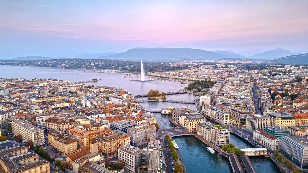 Vue panoramique sur la ville de Genève