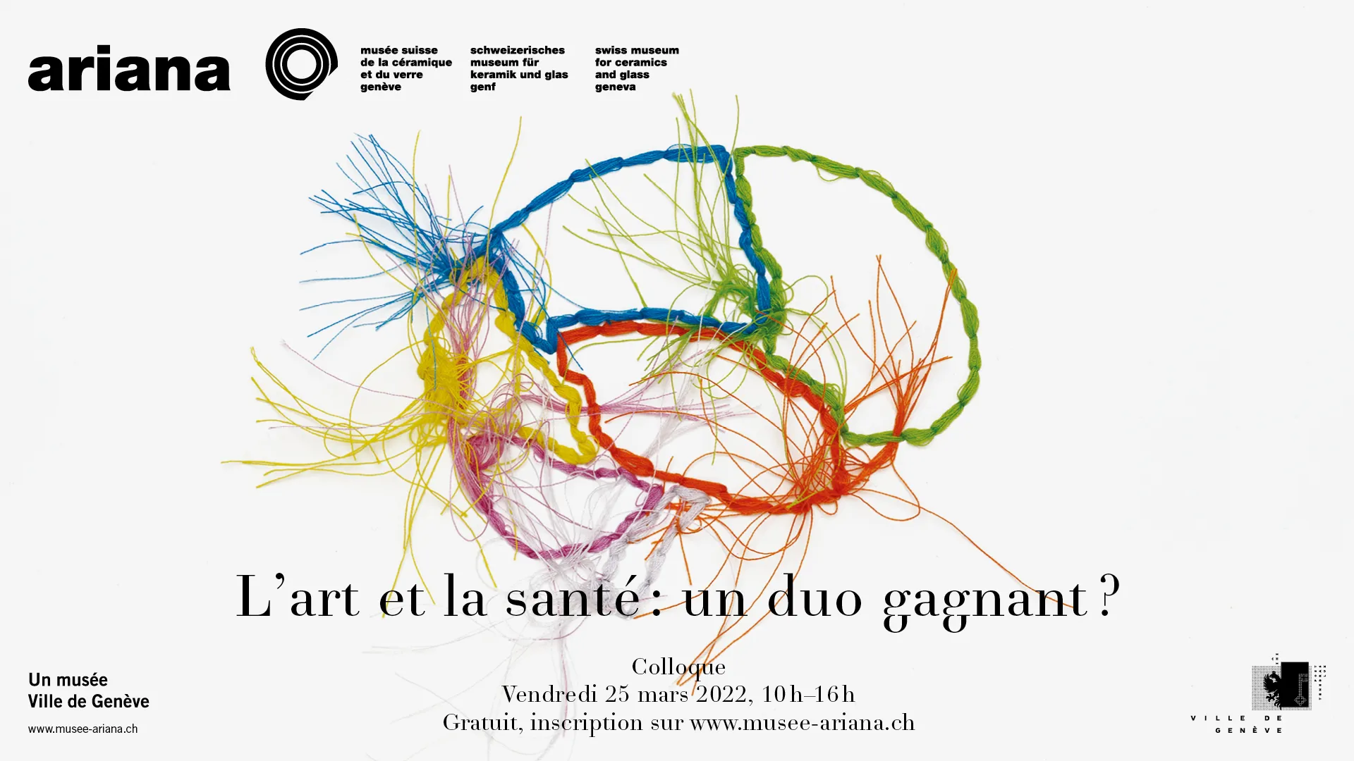 Affiche du colloque "L'art et la santé, un duo gagnant ?"