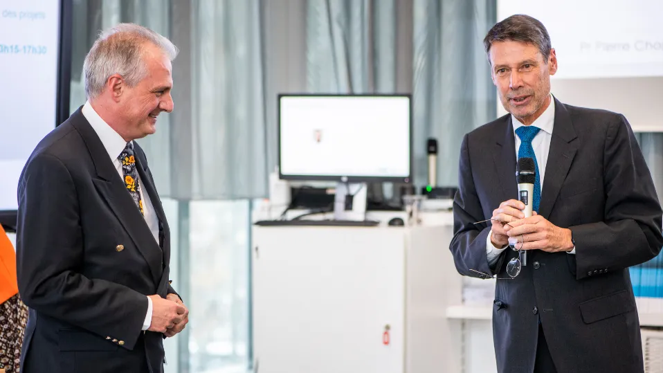Le Pr Pierre Chopard et le Pr Guy Haller