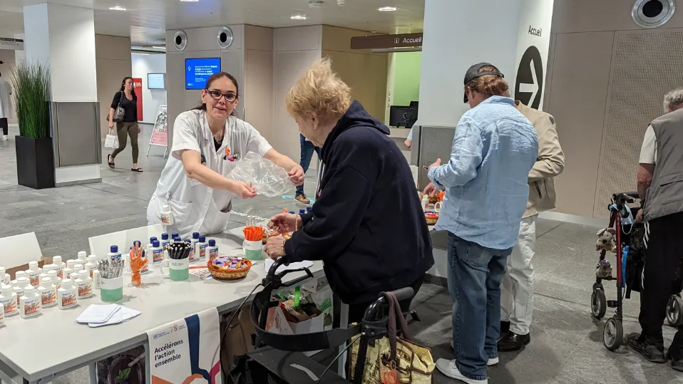 Stand du SPCI pour la Journée mondiale de l'hygiène des mains 2023
