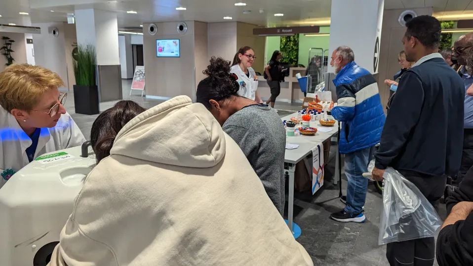Stand du SPCI pour la Journée mondiale de l'hygiène des mains 2023