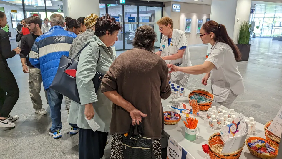 Stand du SPCI pour la Journée mondiale de l'hygiène des mains 2023
