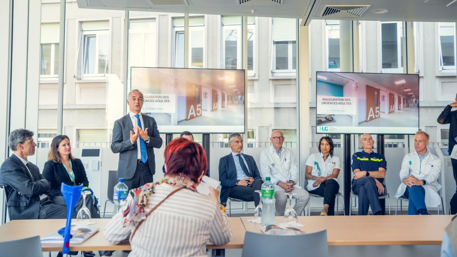Conférence de presse précédant l'inauguration des urgences adultes