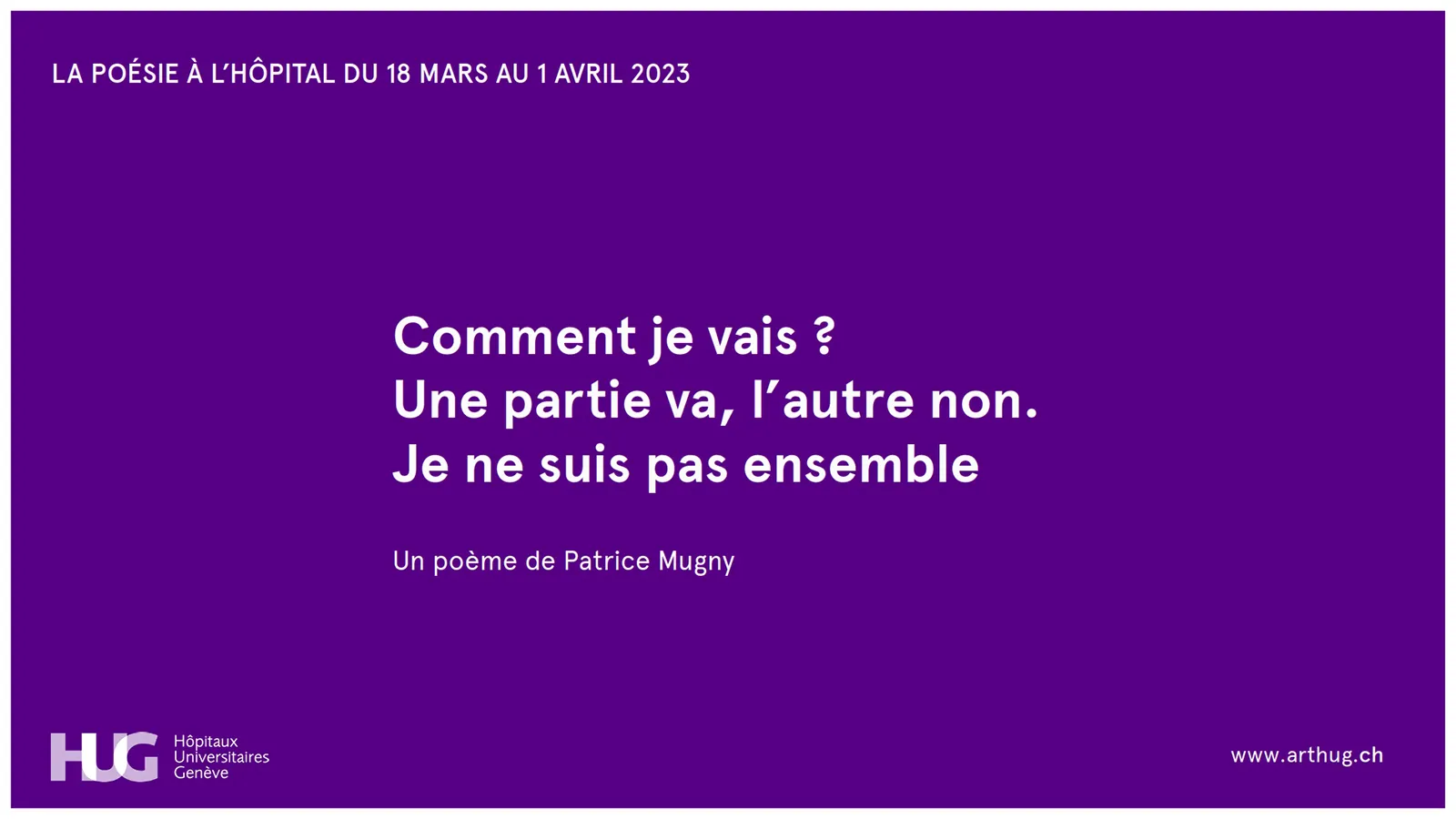 Poème visible sur les écrans