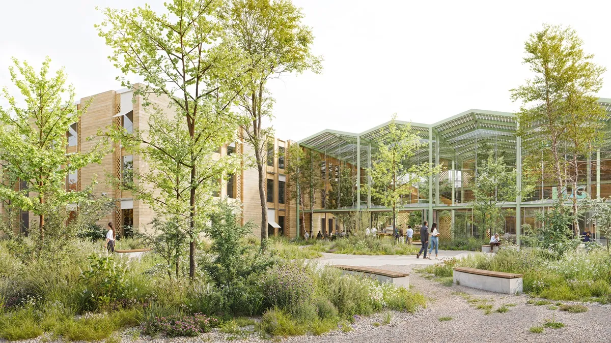 Parvis de l'Hôpital de psychiatrie adulte - Copyright : ffbk Architectes et PTArchitecten