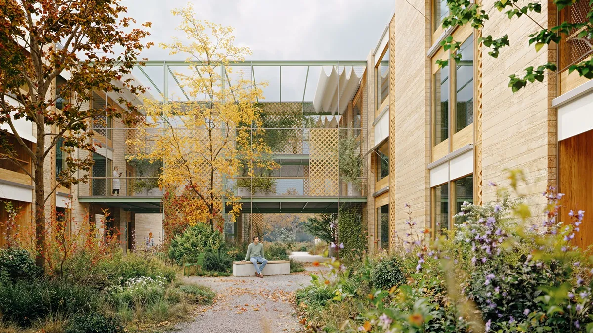 Jardin d'une unité de soins - Copyright : ffbk Architectes et PTArchitecten