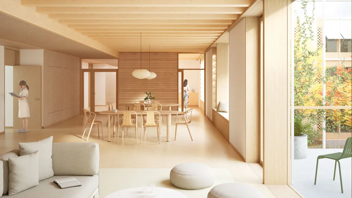 Unité de soins de l'Hôpital de psychiatrie adulte - Copyright : ffbk Architectes et PTArchitecten