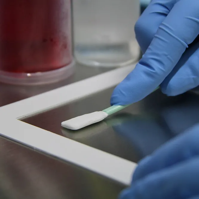 Surface prélevée standardisée à l'aide d'un chablon