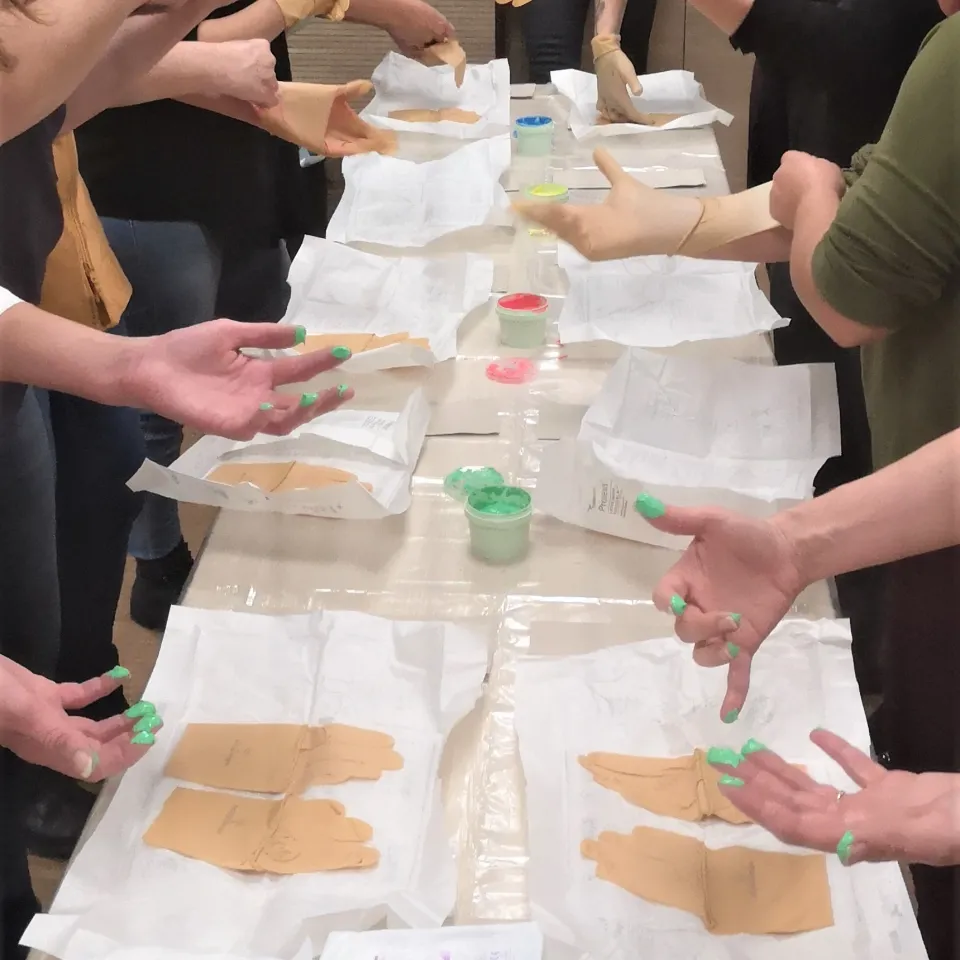 Enfilage gants stériles