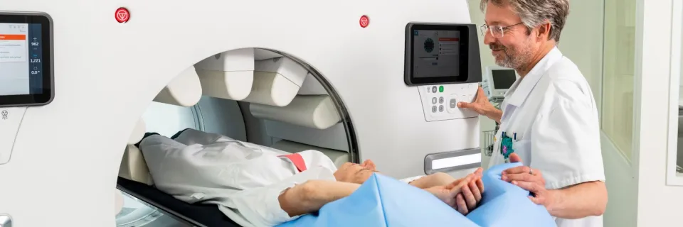 Une scintigraphie en cours