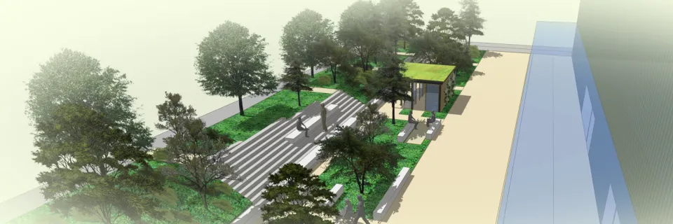 perspective végétalisation esplanade Julliard