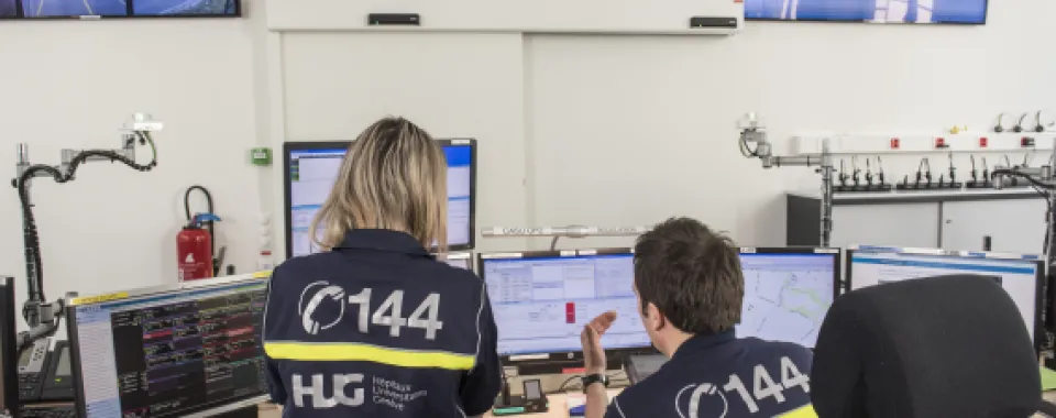 Centrale d'urgence 144  Genève - Copyright : HUG