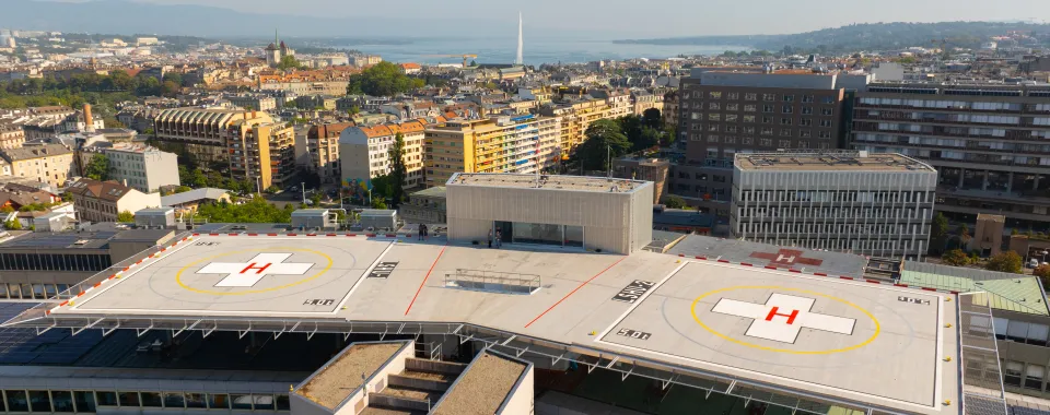La nouvelle hélistation des HUG comporte une double plateforme